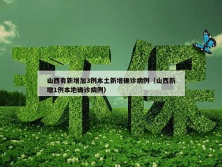 山西有新增加3例本土新增确诊病例（山西新增1例本地确诊病例）