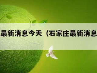 石家庄最新消息今天（石家庄最新消息今天疫情）