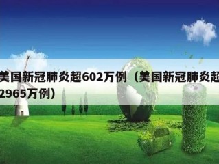美国新冠肺炎超602万例（美国新冠肺炎超2965万例）